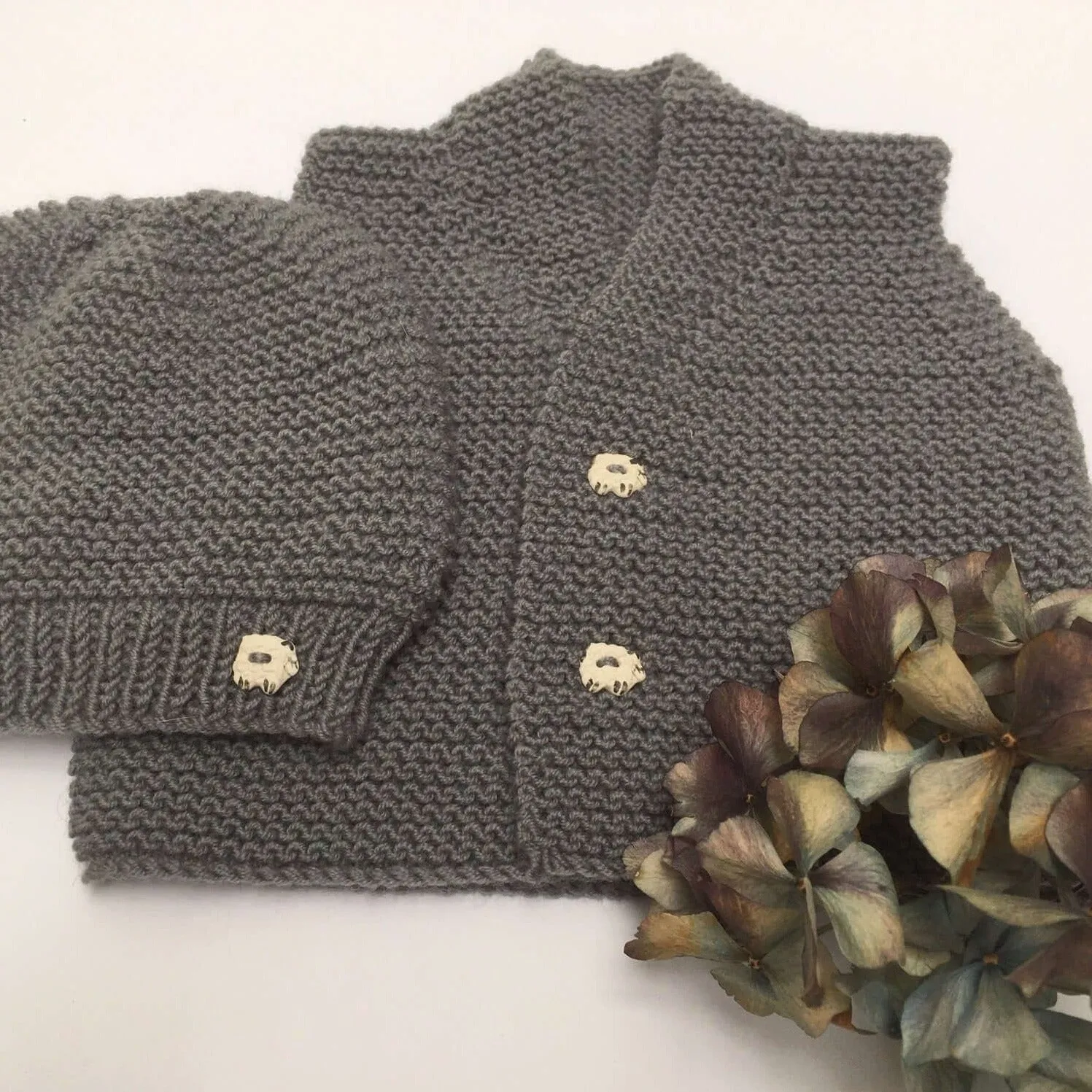 Garter Stitch Vest and Hat Knitting Pattern (K432)