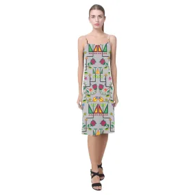 Geometric Floral Summer - Gray Alcestis Slip Dress