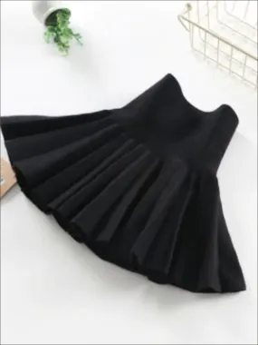 Girls Black Pleated Skirt