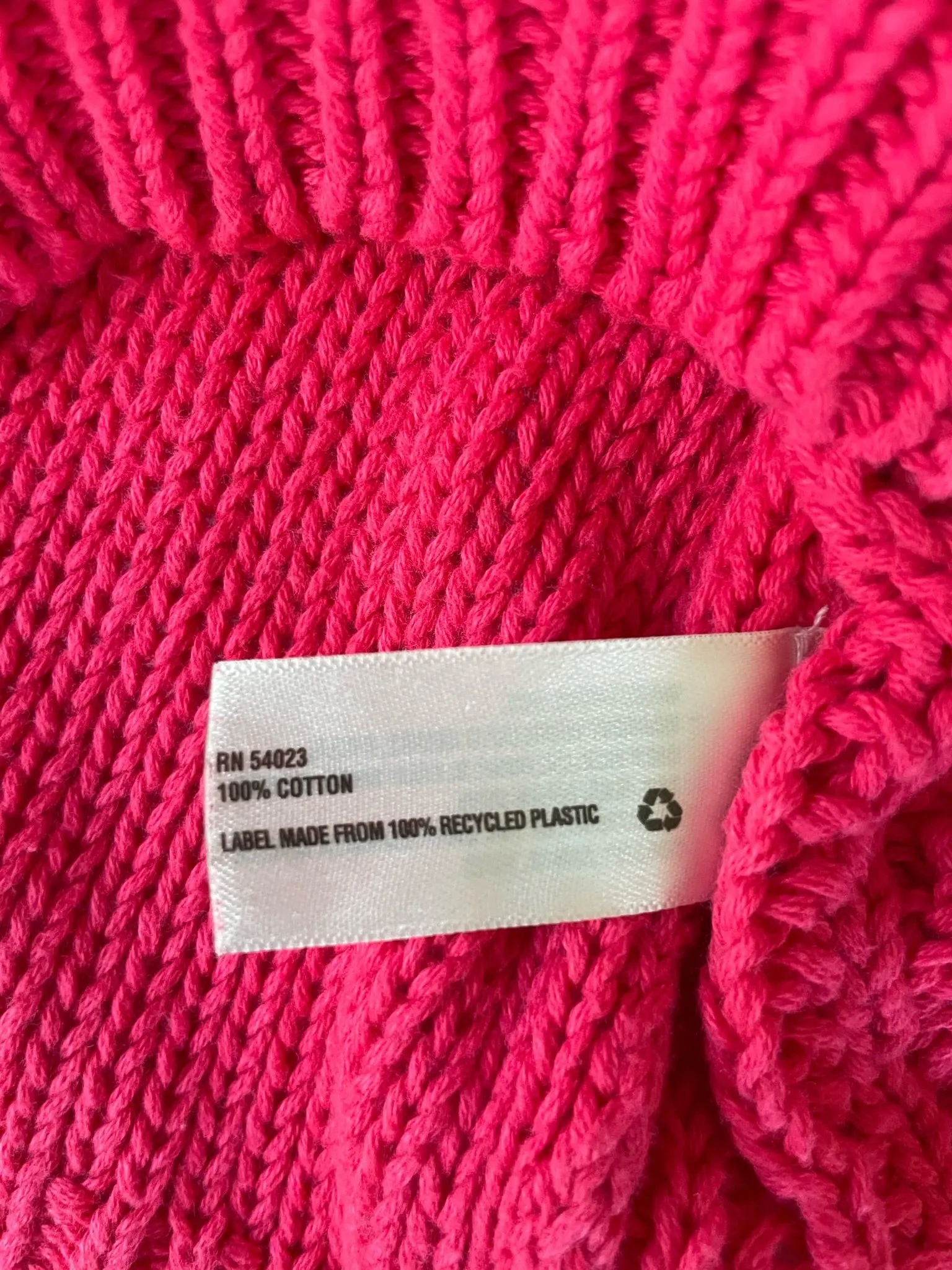 Girls Gap Kids XS Size 4/5 Bright Pink Cable Knit Long Sleeve Sweater 100% Cotton