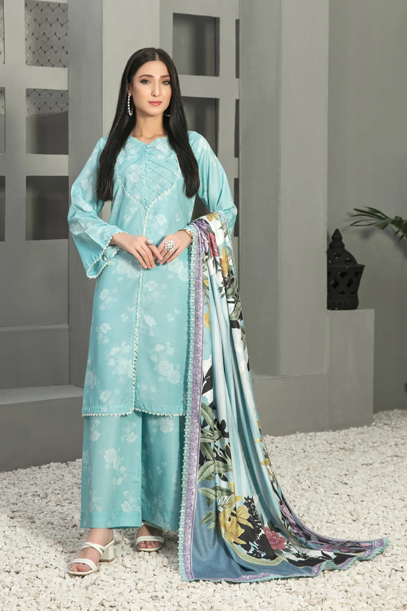 Golnar by Tawakkal Unstitched 3 Piece Digital Printed Handloom Collection'2022-GH-7901