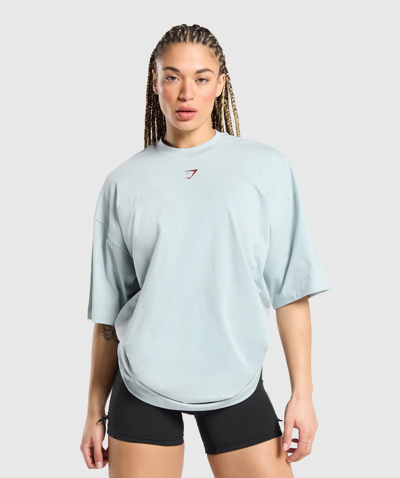 Gymshark Gymshark Lifting Graphic Oversized Baggy T- Shirt - Fresh Blue