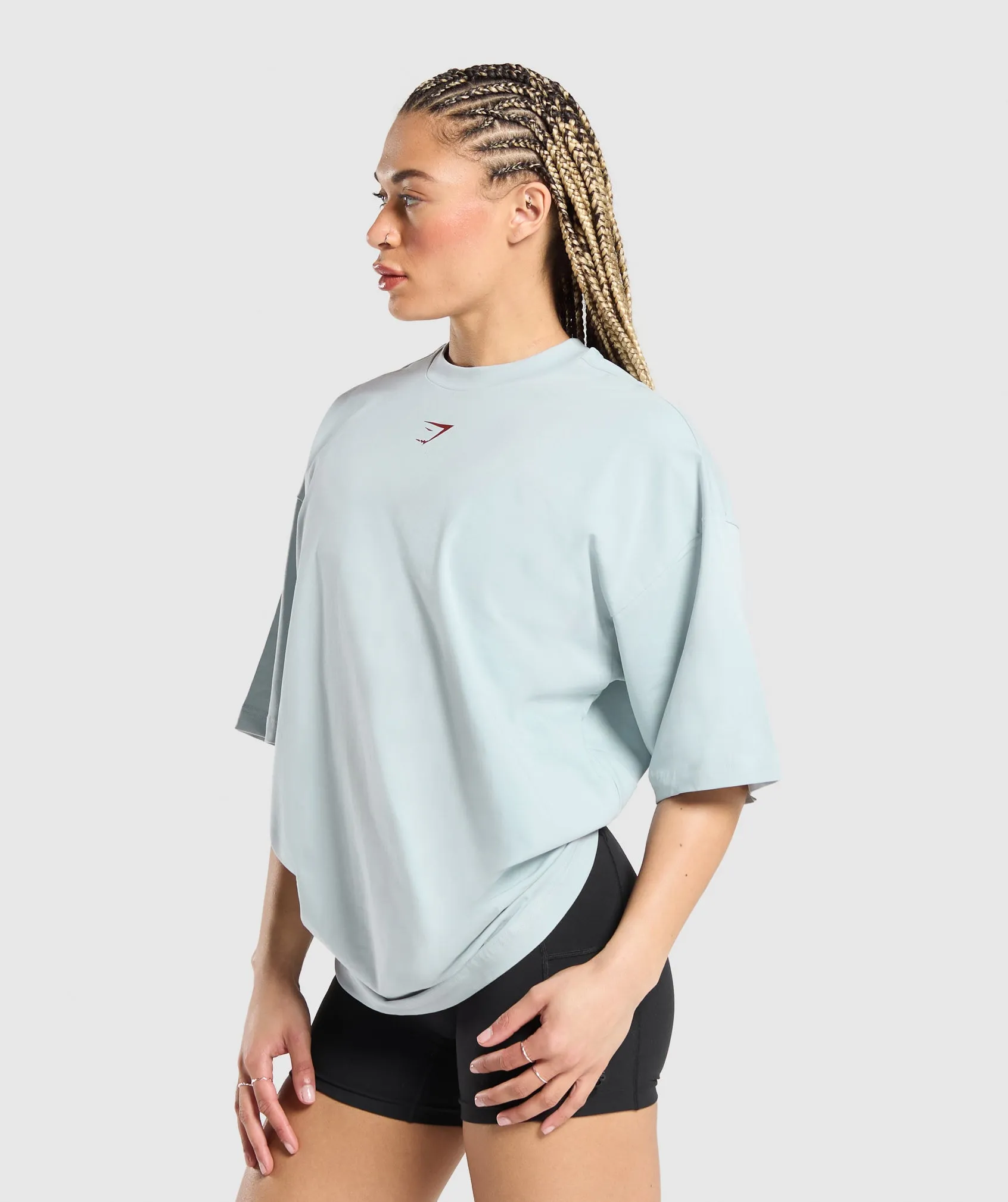 Gymshark Gymshark Lifting Graphic Oversized Baggy T- Shirt - Fresh Blue