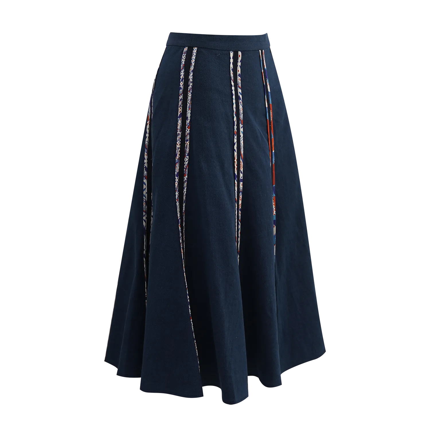 [HK CLASSIC] Eco-Denim Pleated Skirt (紅白藍)