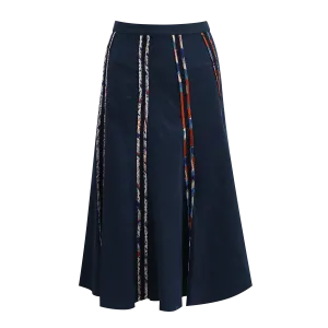 [HK CLASSIC] Eco-Denim Pleated Skirt (紅白藍)