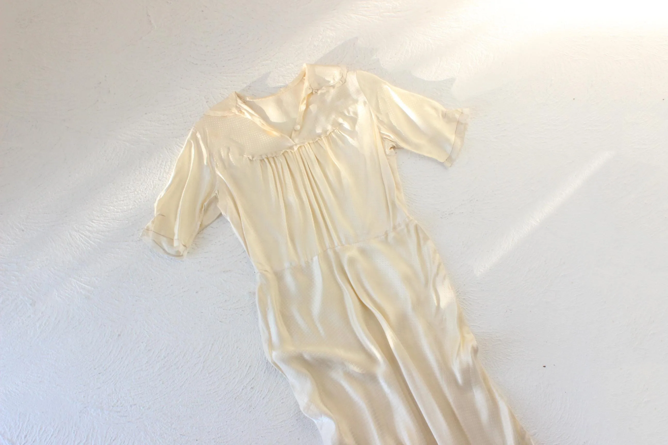 Incredibly Rare 1940s Satin Acetate Bias Boudoir Dress