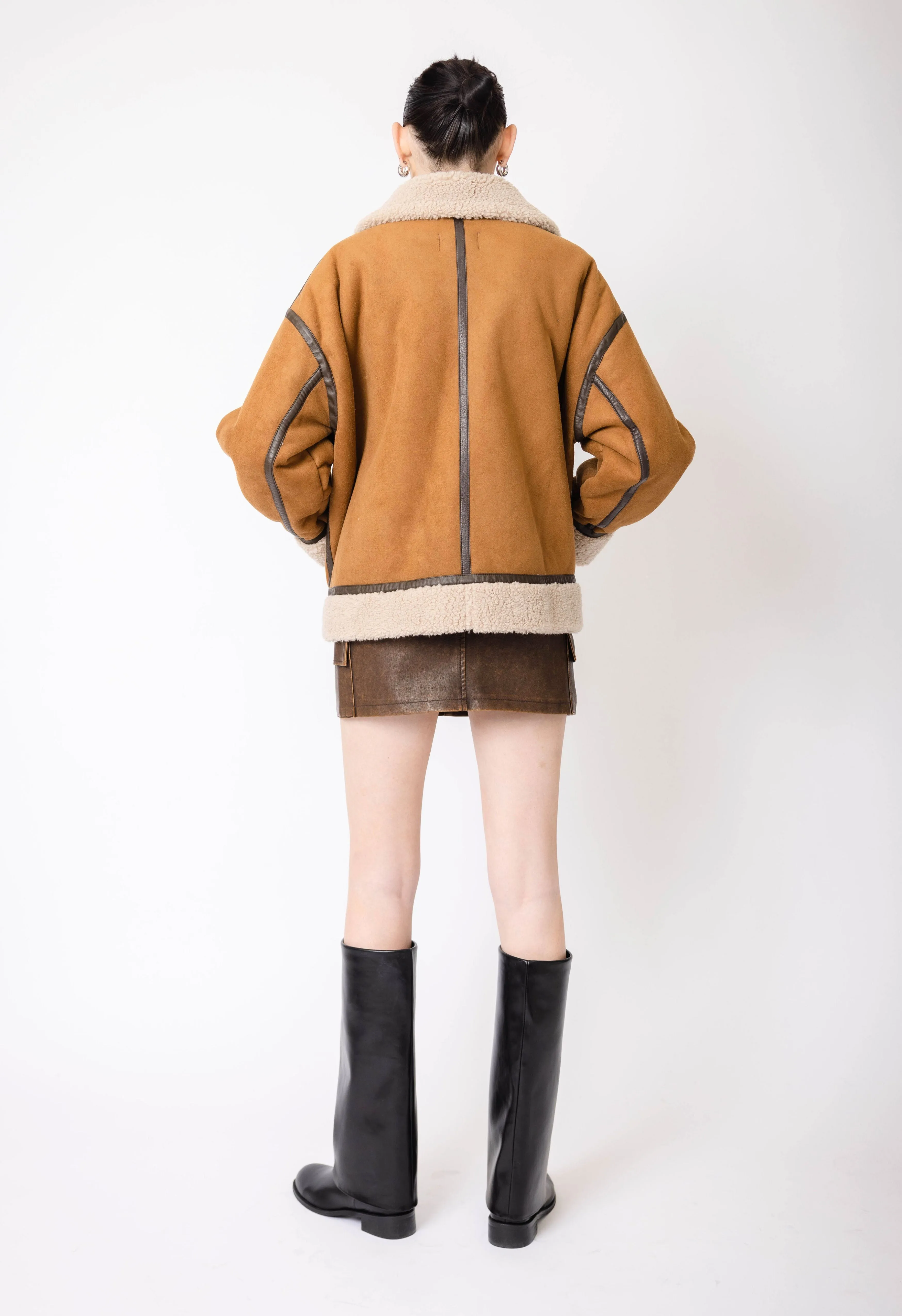 Jaqui Shearling Vegan Suede Jacket