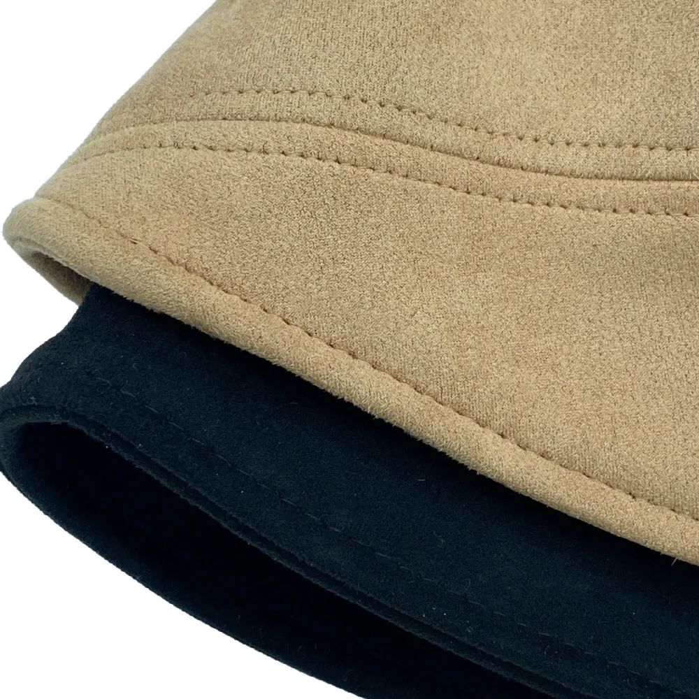 Jenny Faux Suede Bucket Hat - Camel