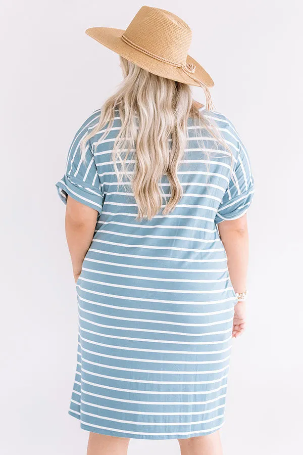 Kisses And Stripes Dress In Airy Blue Curves