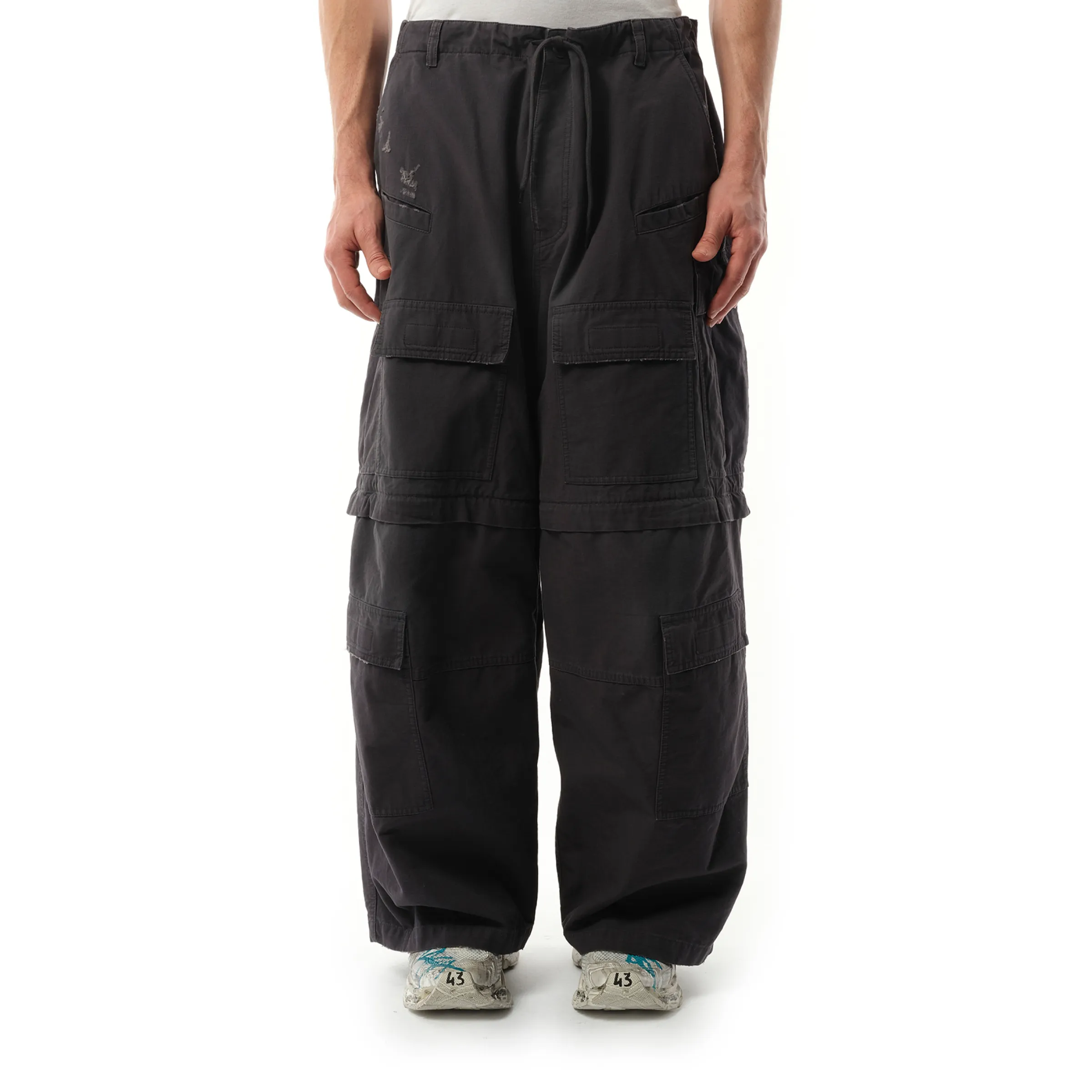 Large Cargo Pants in Elephant Grey