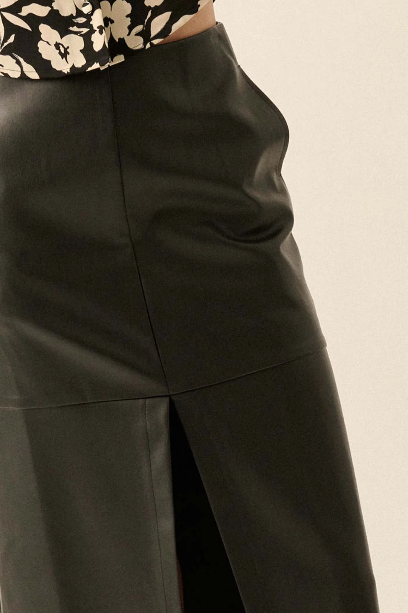 Leading Edge Vegan Leather Pencil Skirt