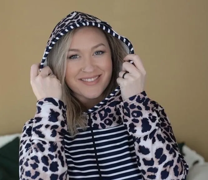 Leopard & Striped Double Hoodie