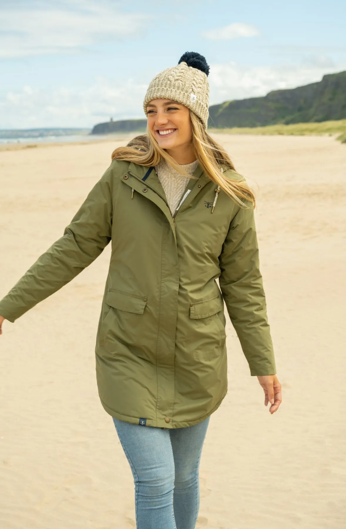 Lighthouse Womens Iona Long Coat Khaki