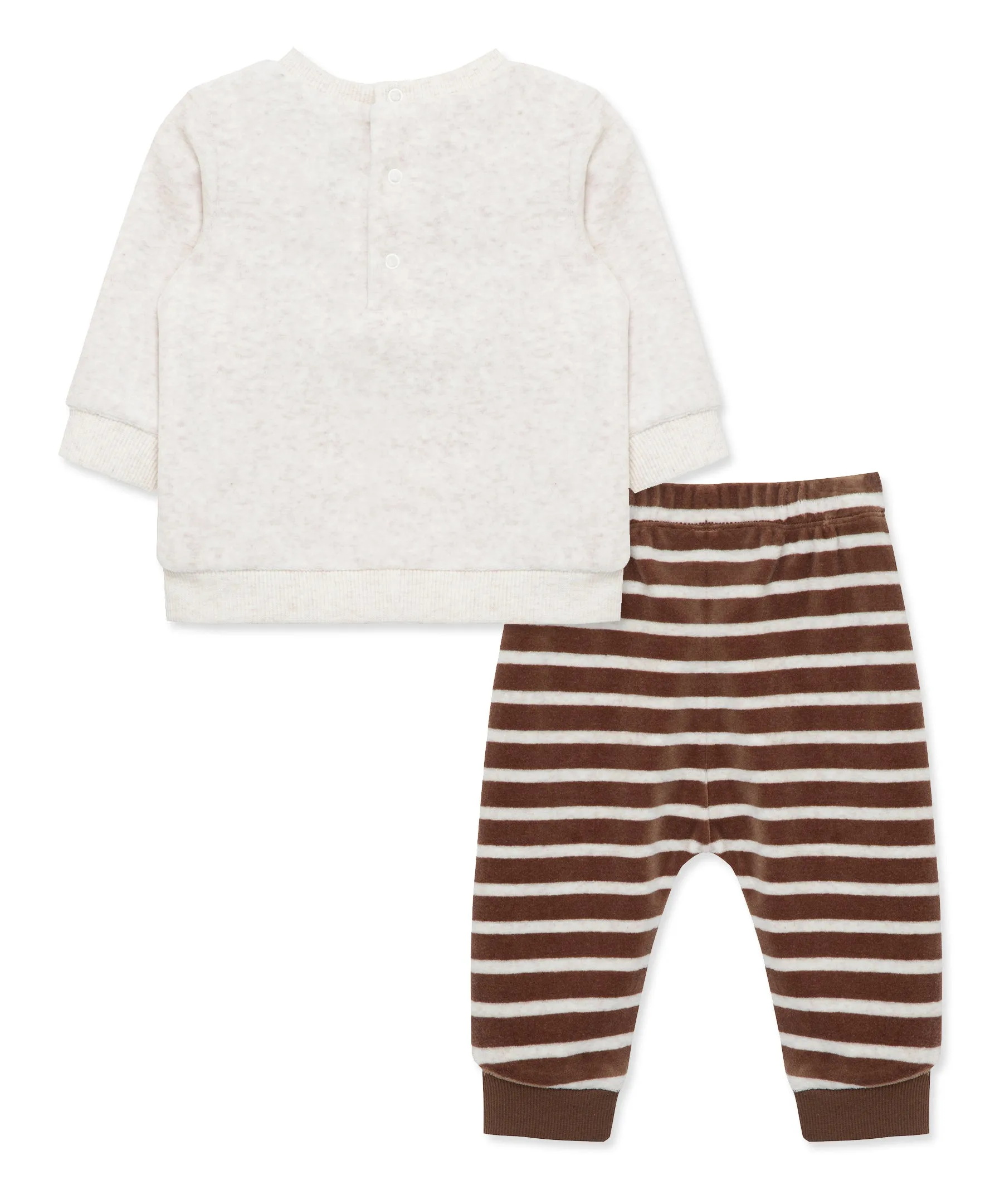 Lion Stripe Velour Pant Set