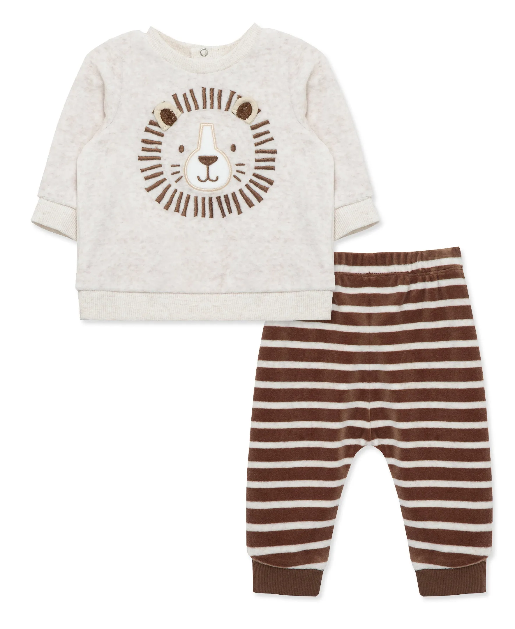 Lion Stripe Velour Pant Set