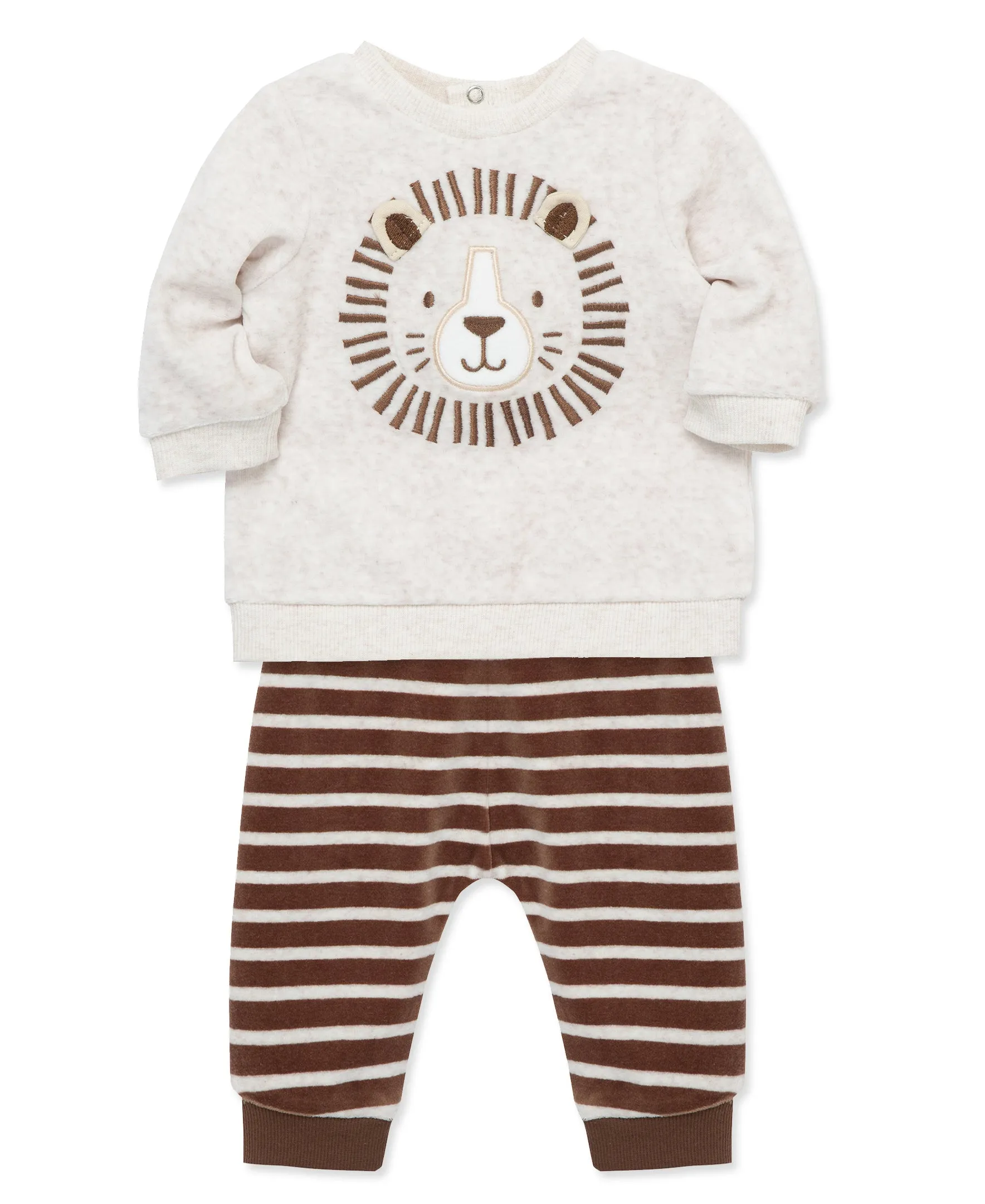 Lion Stripe Velour Pant Set