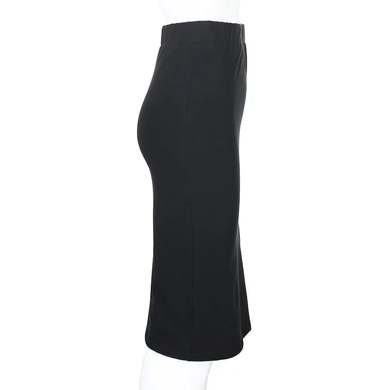 Long Black Pencil Skirt