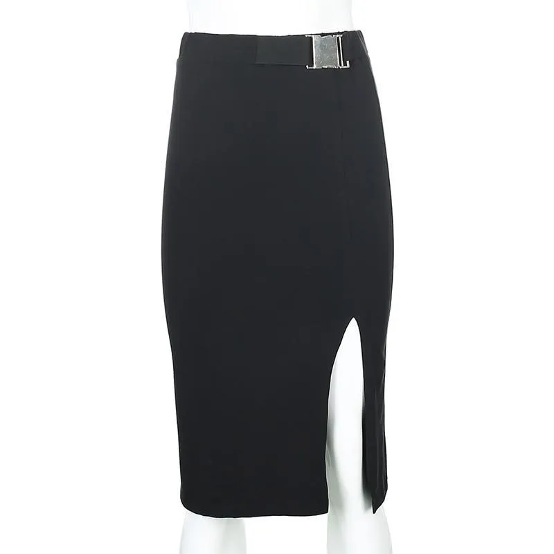 Long Black Pencil Skirt