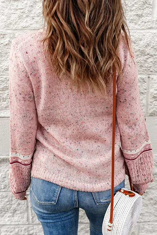 Loving My Life Pink Dots Knit Sweater