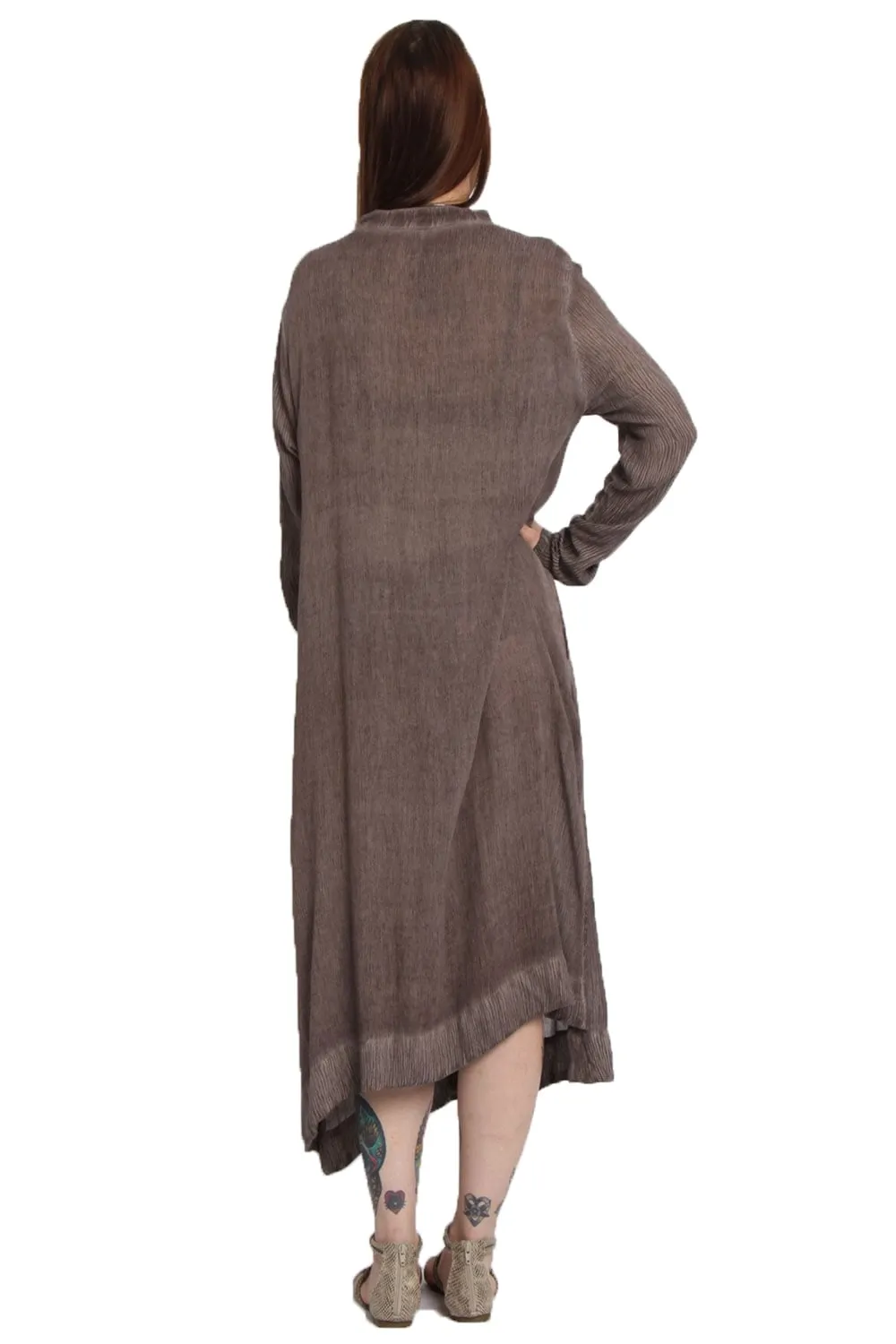 Maxi Shirt Dress With Embroidery And Side Split