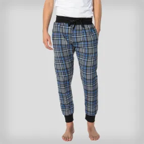 Members Only Men's Flannel Jogger Lounge Pants - Charcoal/Blue