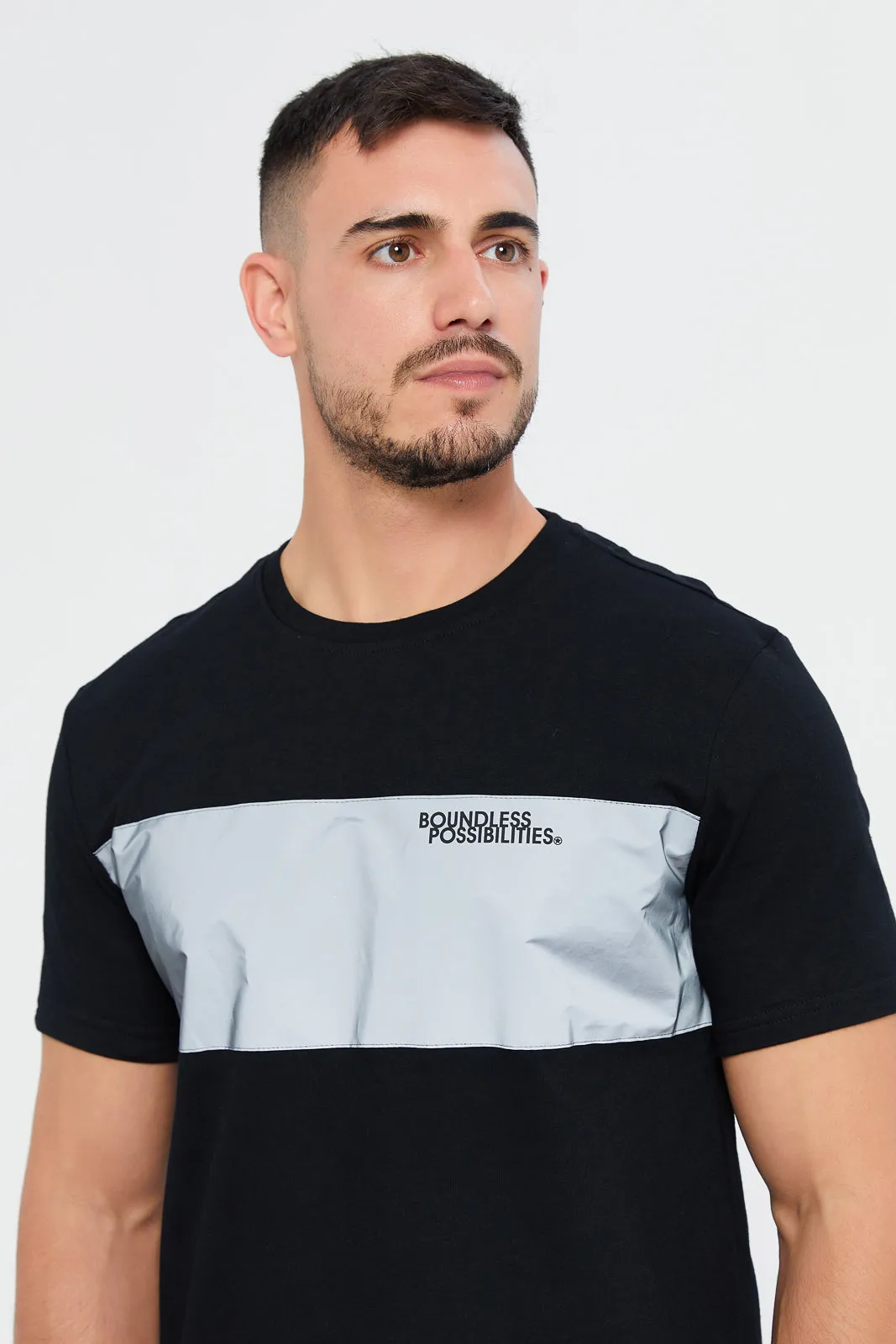 Men Black Printed Active T-Shirt