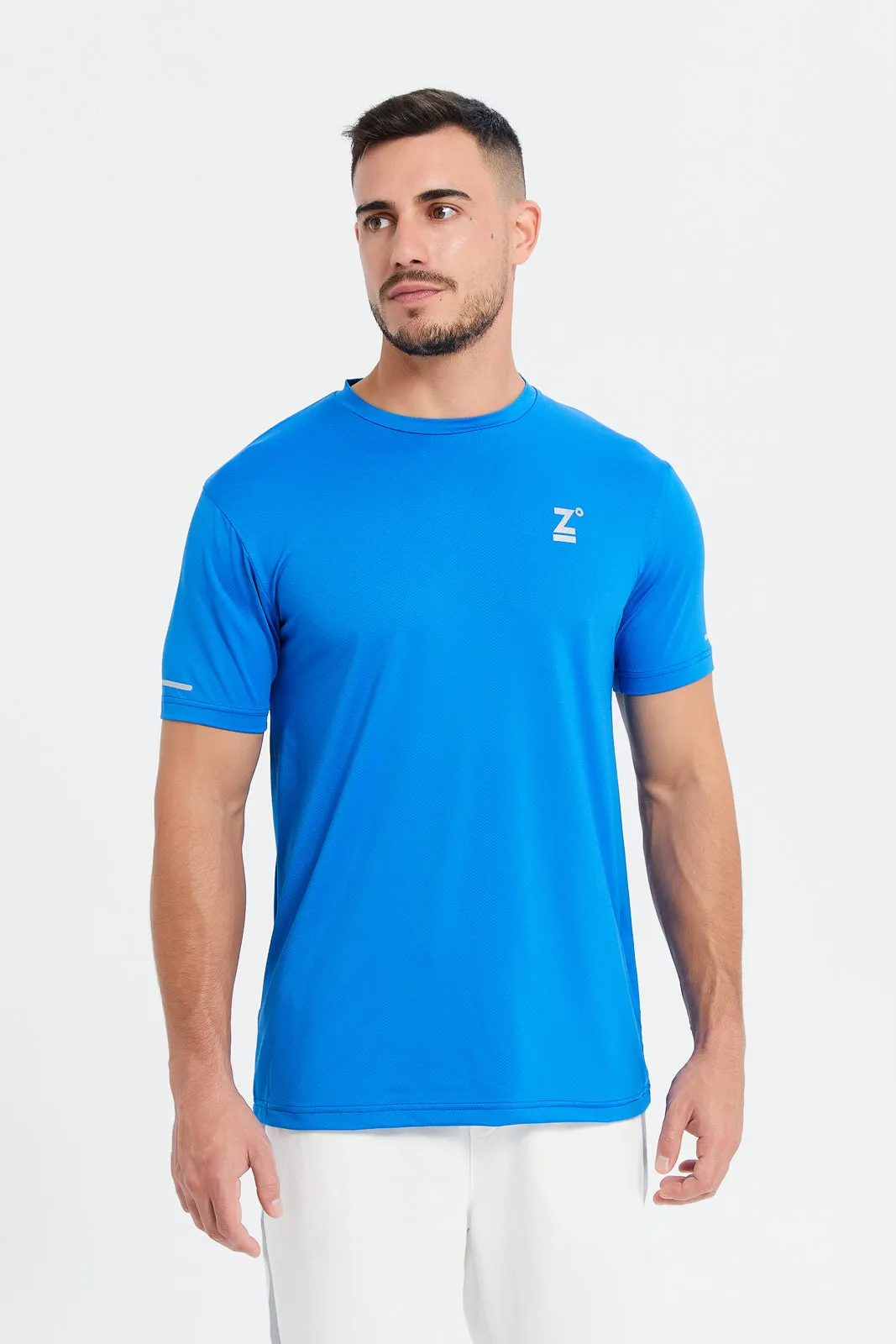 Men Blue Active Slim Fit T-Shirt