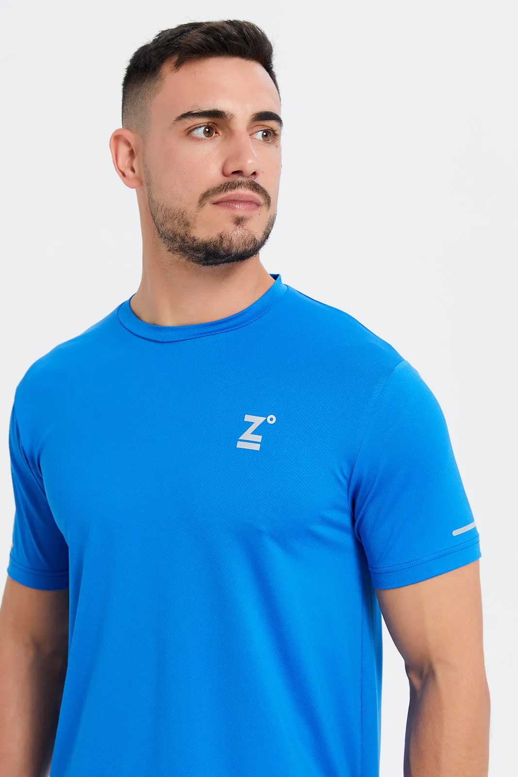 Men Blue Active Slim Fit T-Shirt