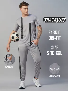 Men's Grey Co-ord Set (Tshirt |Track Pants Combo)