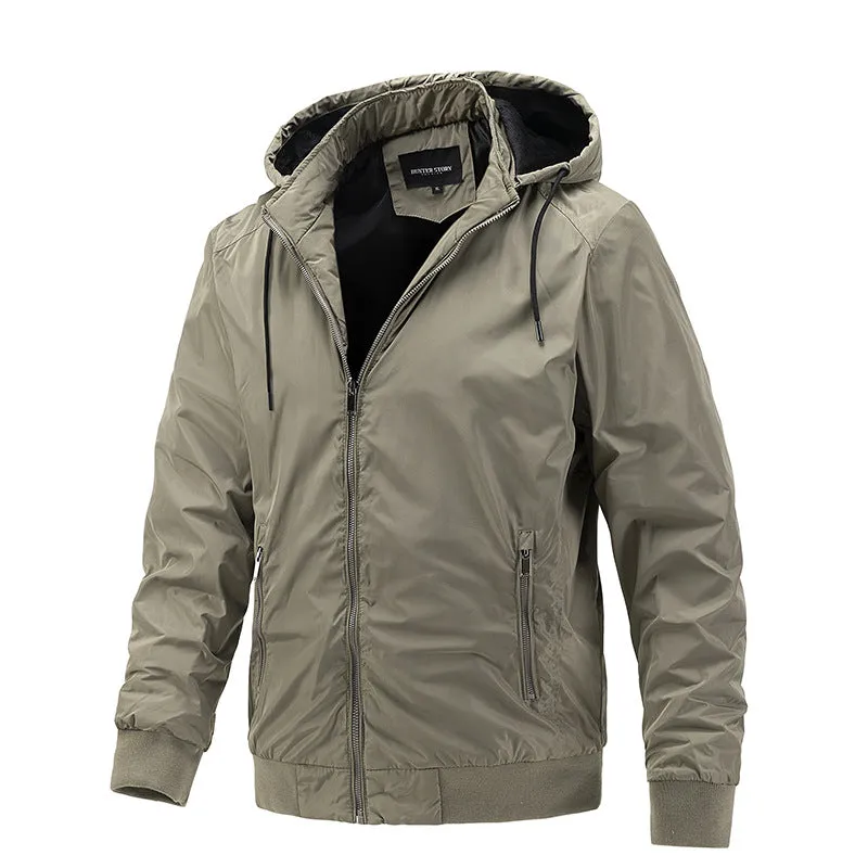 Men's outerwear Spring and Autumn new minimalist men's thin jacket casual hooded jacket for men