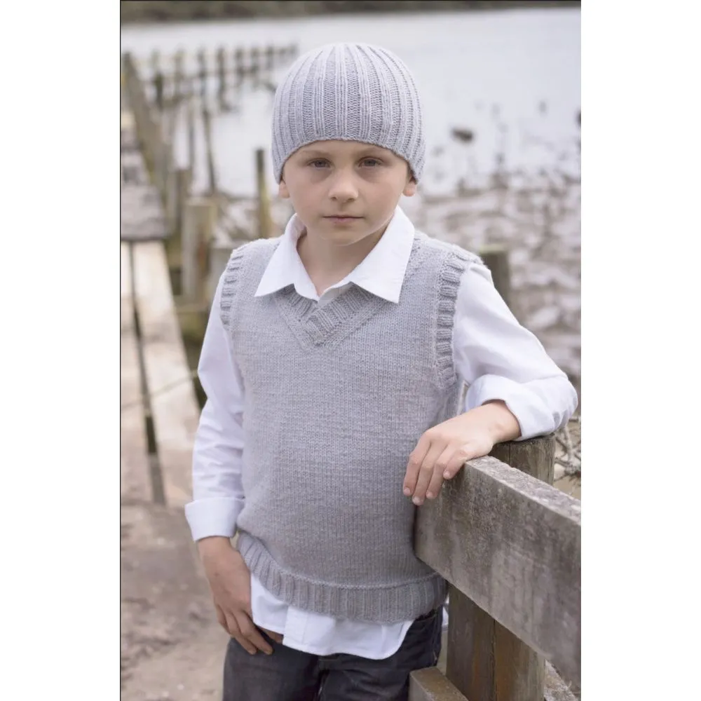 Micah Vest & Beanie Knitting Pattern - 8ply (LF27)