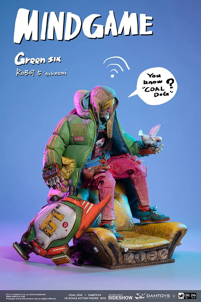 Mindgame Green Six Damtoys x Coal Dog New Collaboration Series 1/6 Action Figure