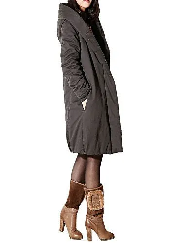 Minibee Women's Winter Outwear Hoodie Coat Gray M