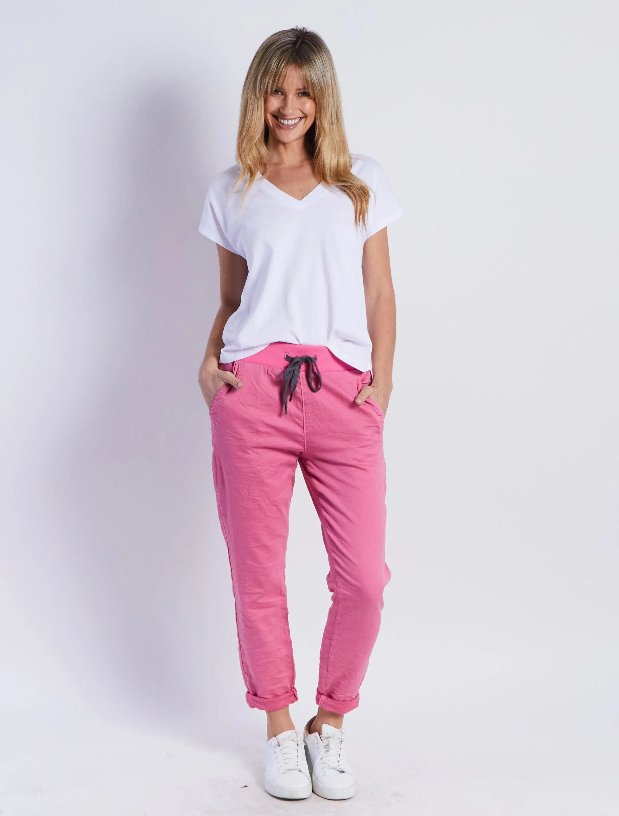 Monaco Riley Denim Jogger - Pink Wash