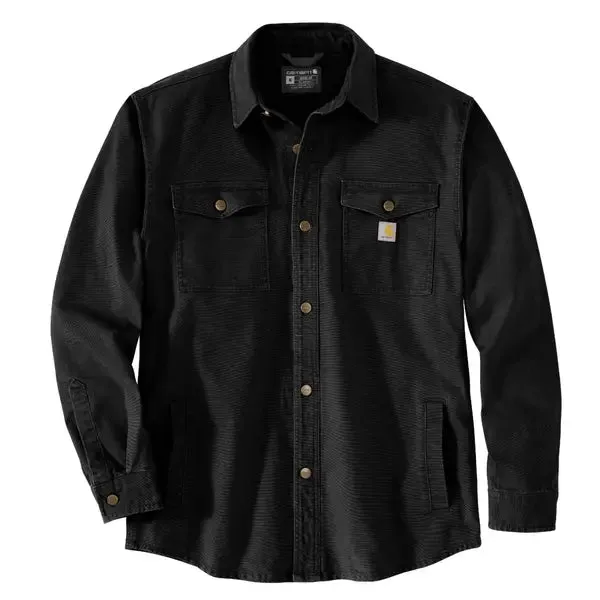 Montana Rugged Flex Loose Fit Heavyweight Duck Shirt Jac - Black