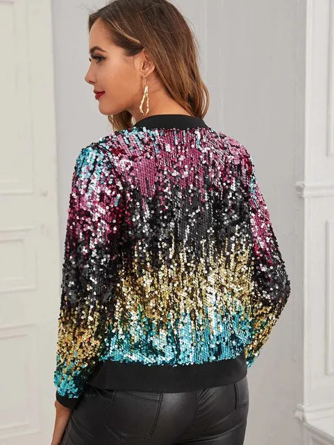 Multi Coloured Sequin Disco Jacket