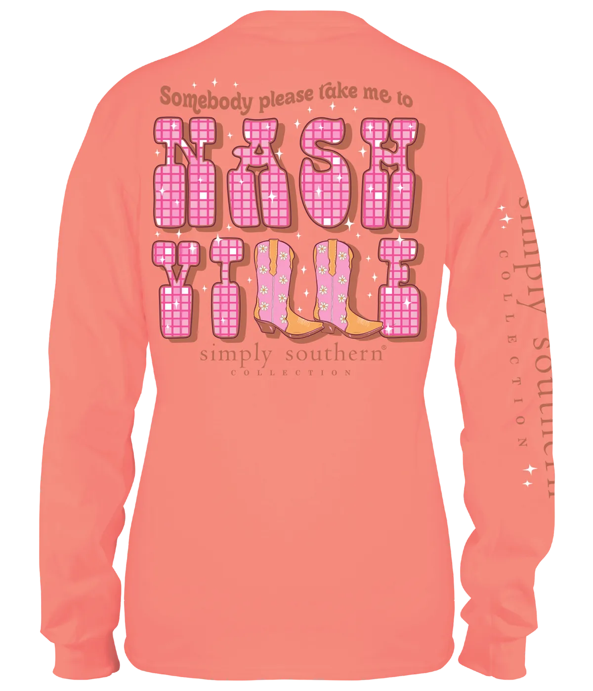 Nashville Peach Long Sleeve Simply Southern