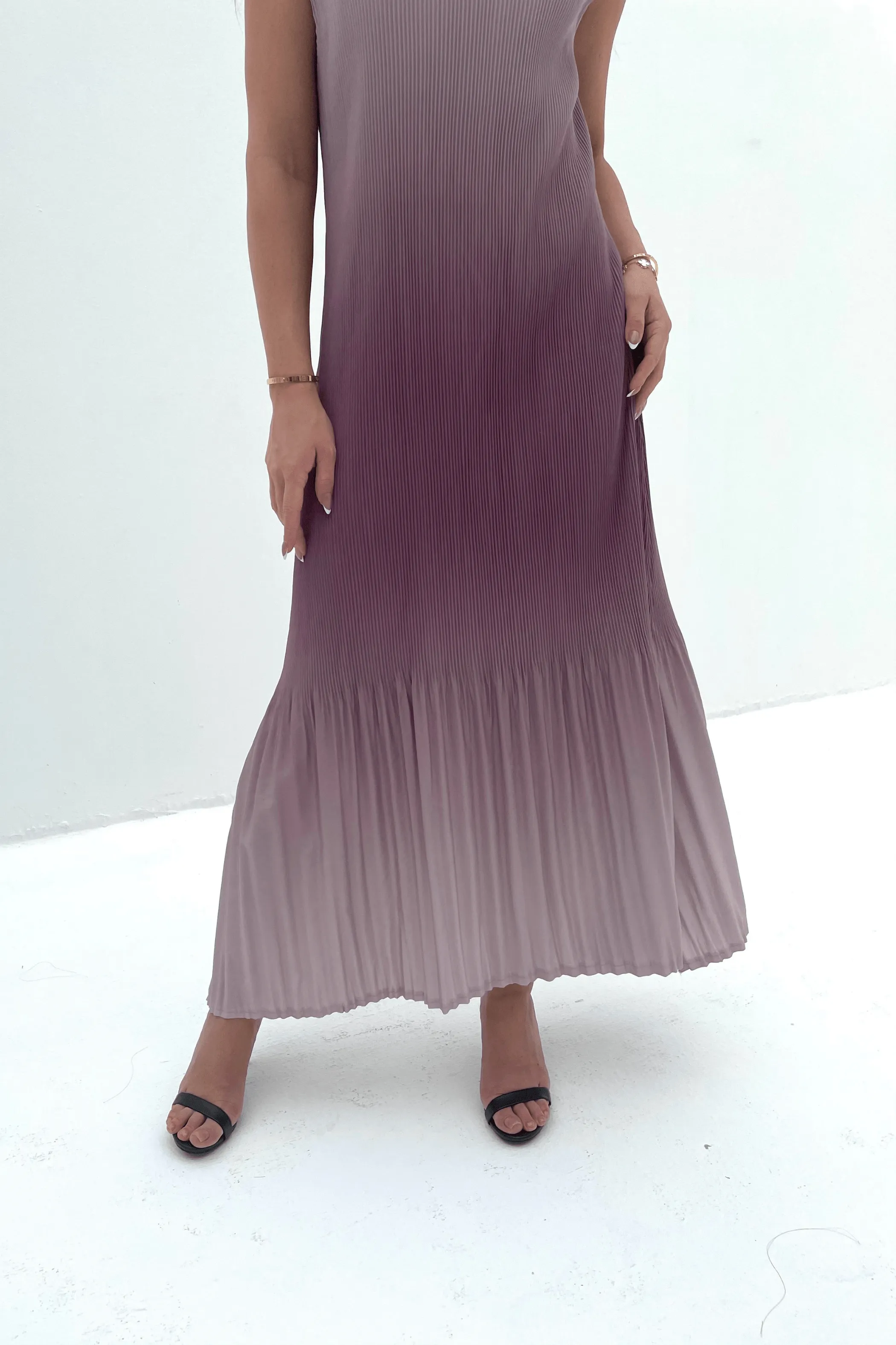 Ombre Stella Fishtail Pleated Dress