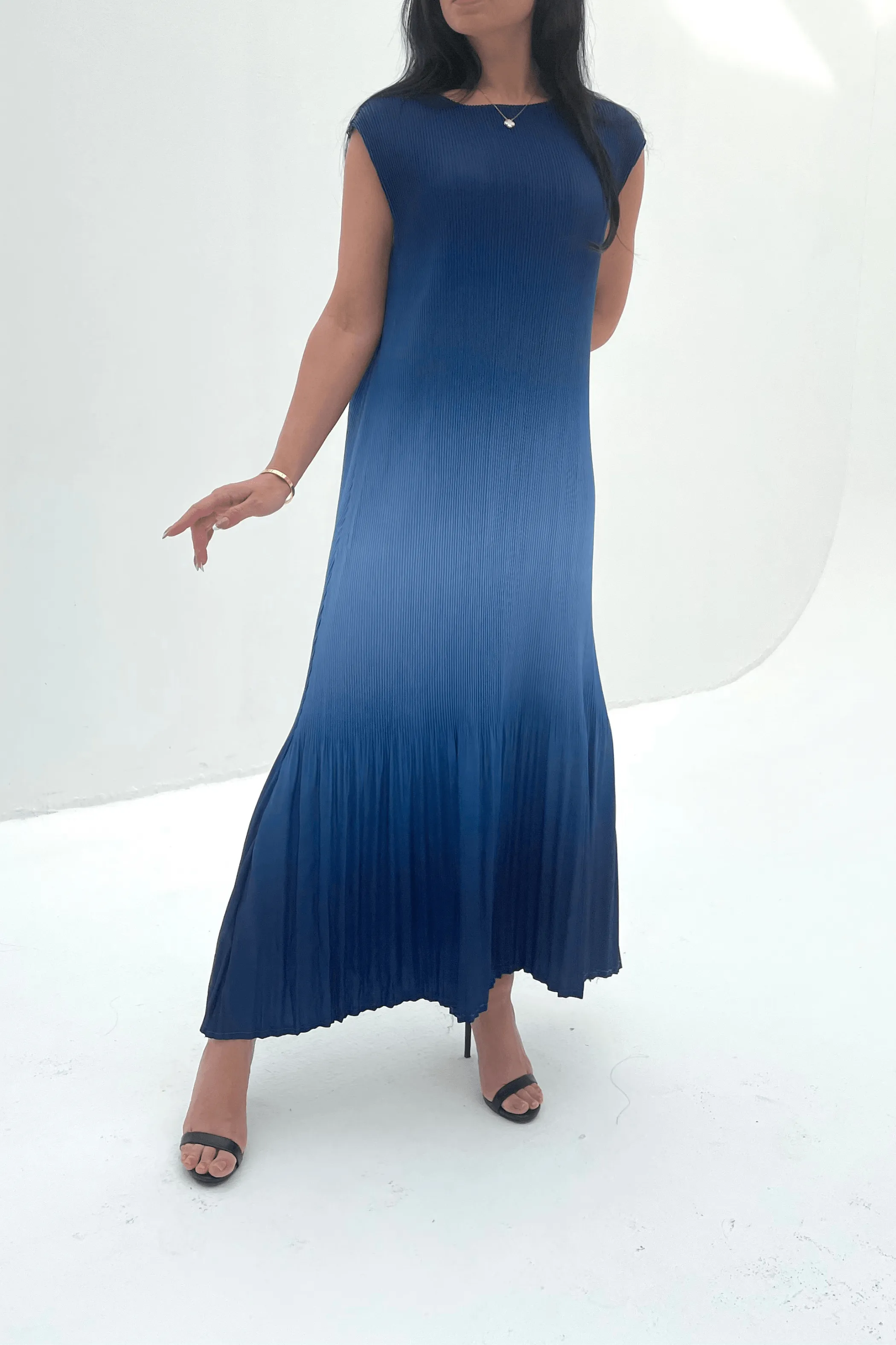 Ombre Stella Fishtail Pleated Dress