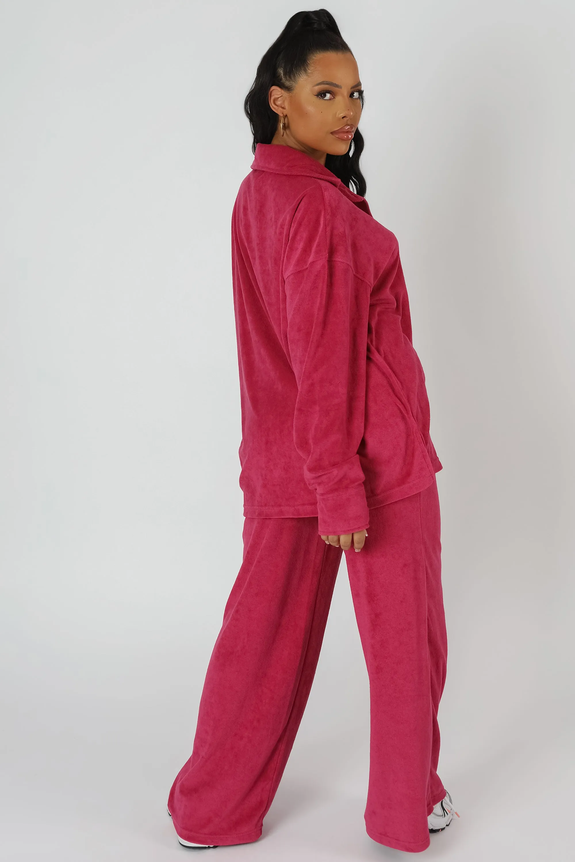 Oversized Towelling Shirt Pink