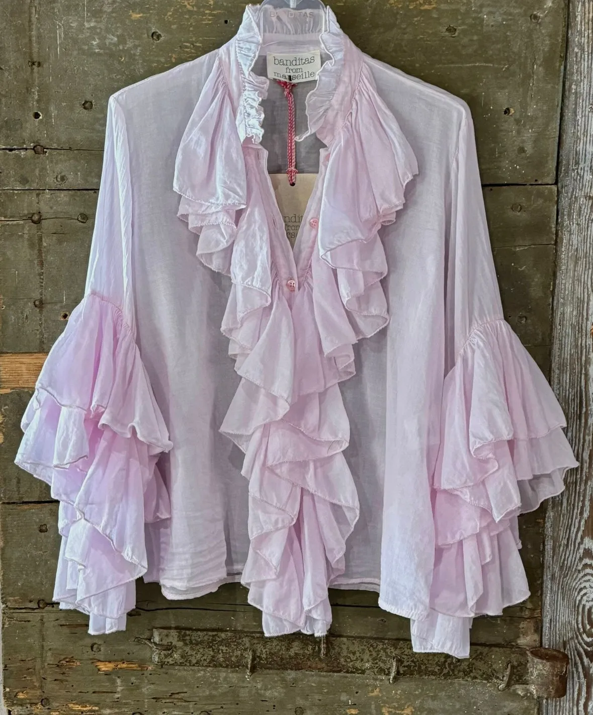 Pink ruffle Blouse *NEW*