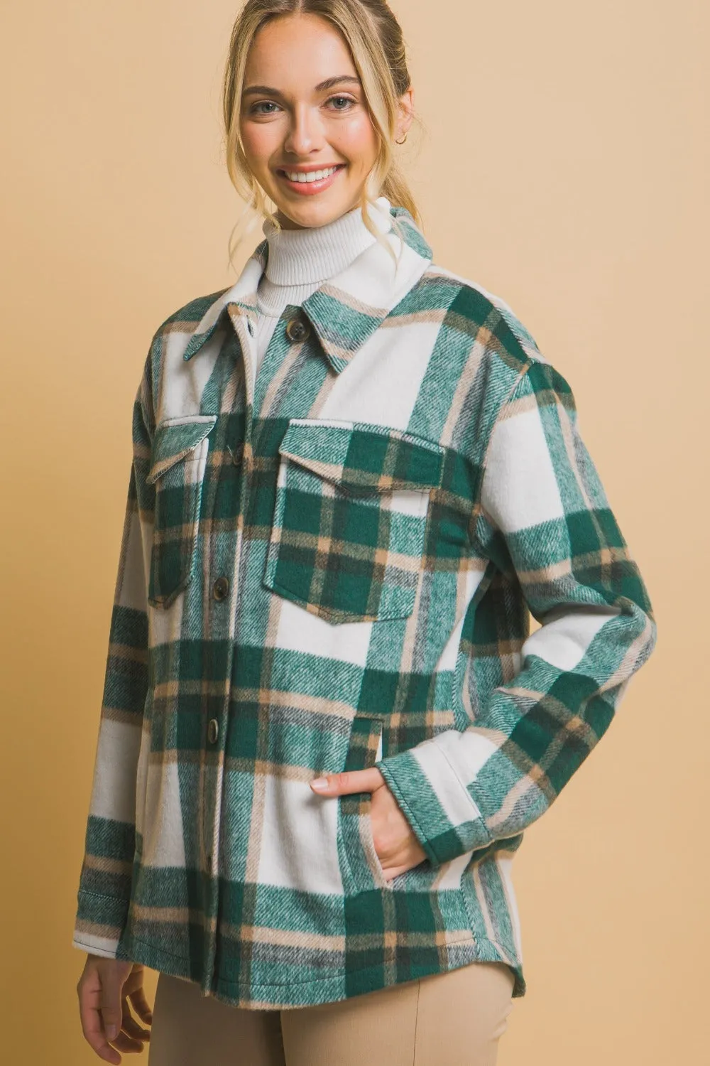 Plaid Button Up Shacket