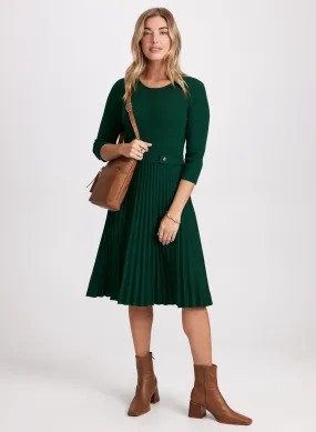 Pleated Sweater Dress