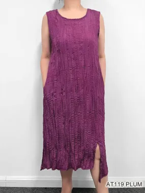 PLum Crinkle Pocket Dress