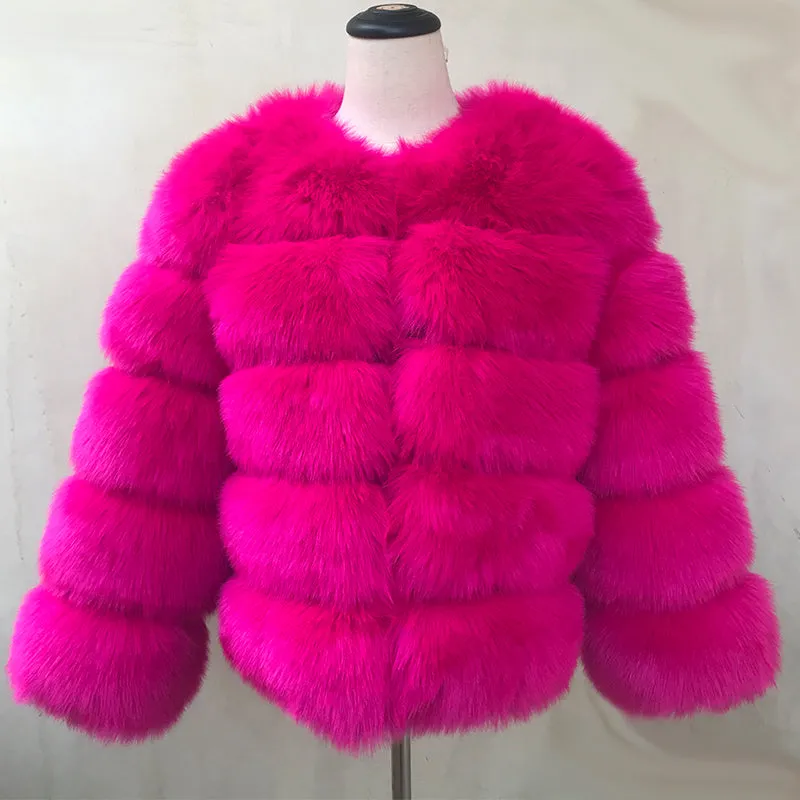 Plush Blue Faux Fur Jacket