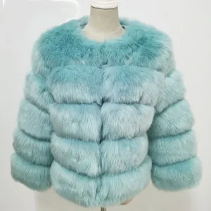 Plush Blue Faux Fur Jacket