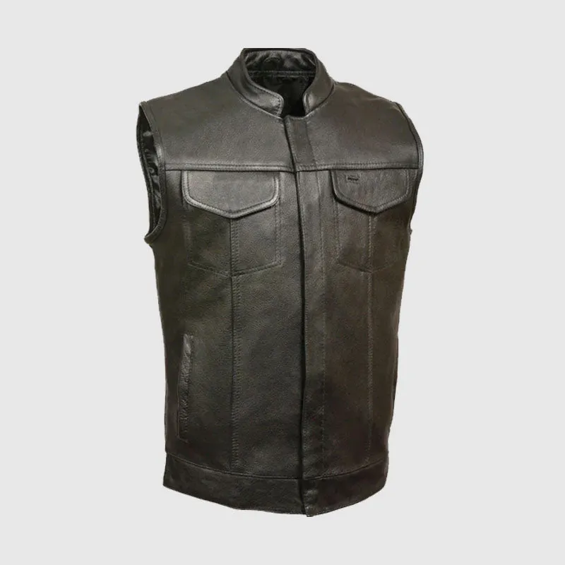 Purchase Exclusive Black Open Neck Club Style Vest For Sale