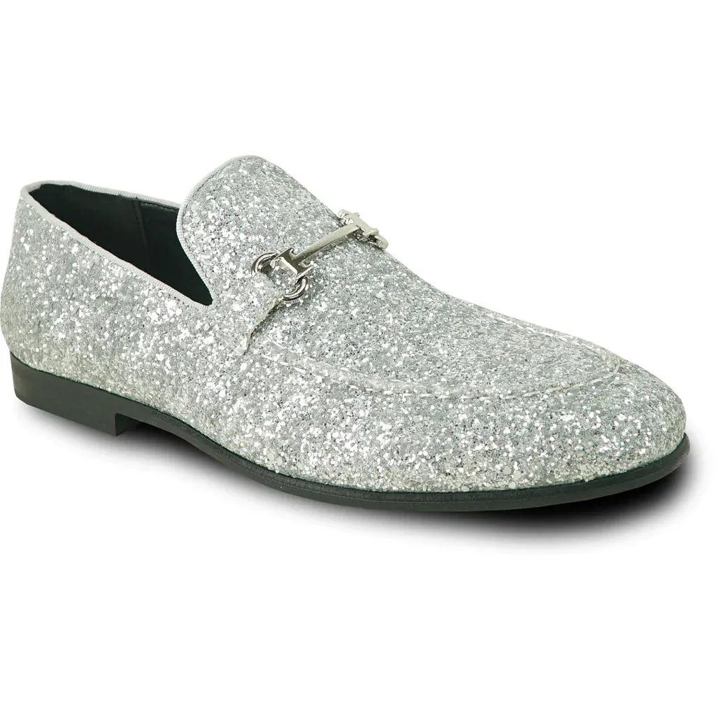 "Bravo" Silver Glitter Tuxedo & Prom Shoes