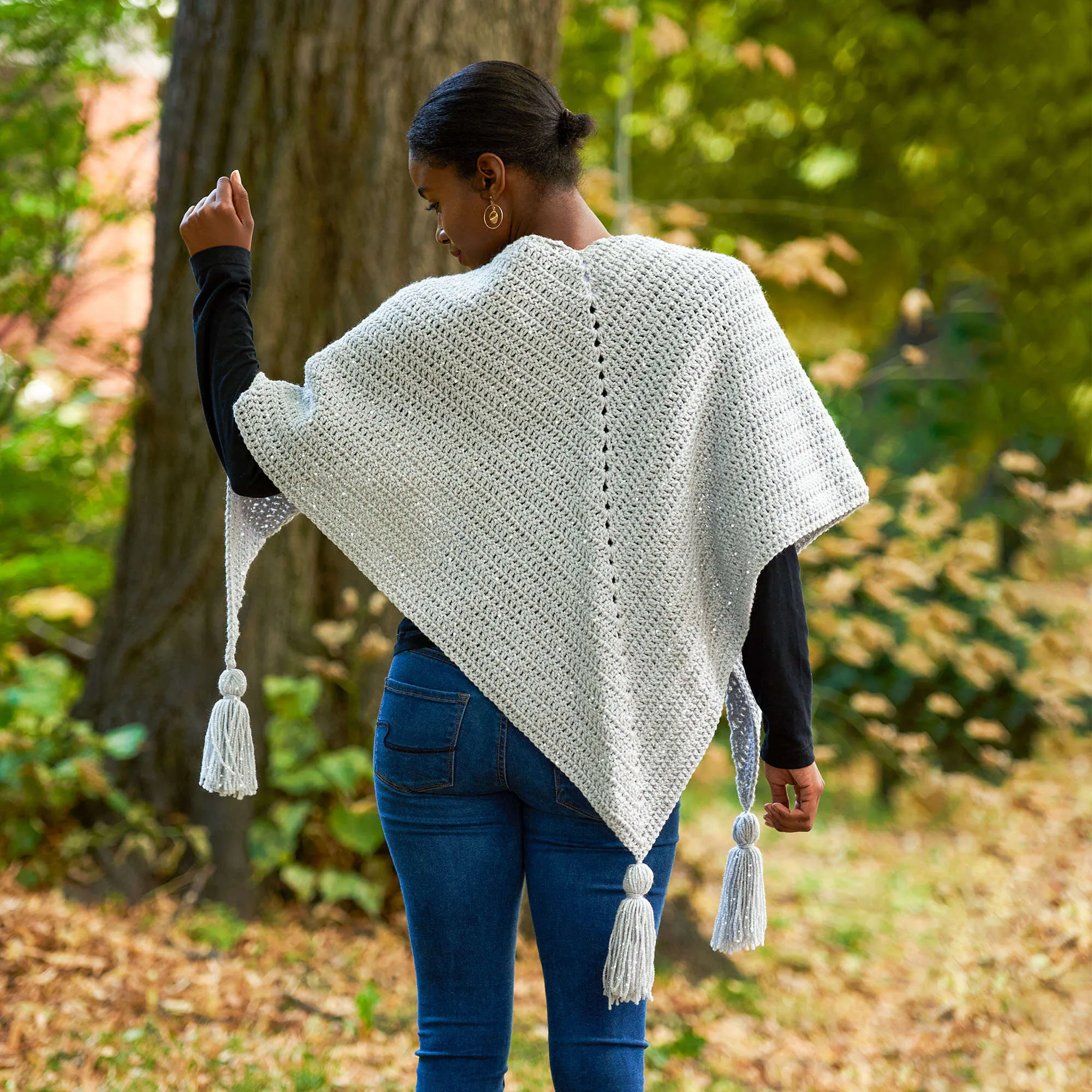 Red Heart Glittering Wingspan Crochet Shawl