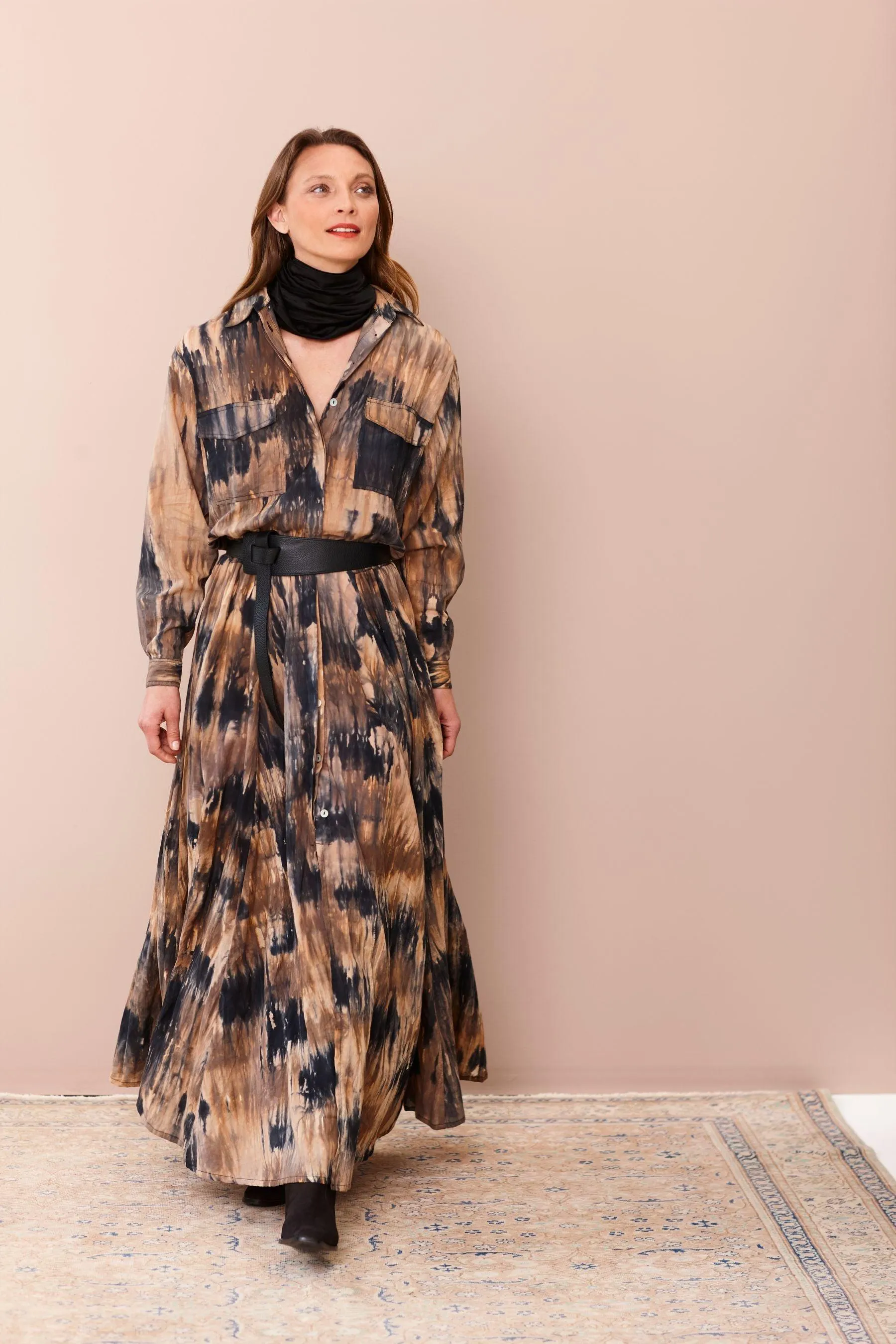 Sabine Maxi Shirt Dress | Wingspan Print